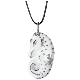 Pendant "Platinum" half relief Seahorse, 3,5 x 1,8 cm