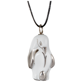 Pendant "Platinum" half relief Penguin, 3,5 x 1,7 cm