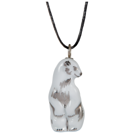 Pendant "Platinum" half relief Polar bear, 3,7 x 1,8 cm
