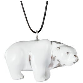 Pendant "Platinum" Full relief Polar bear, 3,2 x 4,5 cm