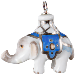 Pendant elephant blanket in blue, H 3,4 cm