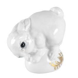 Rabbit Benno, Coloured, special decoration with gold ornaments, H 8,5 cm