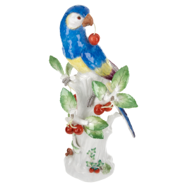 Bird Parrot with Cherries, Vintage, coloured, H 32 cm
