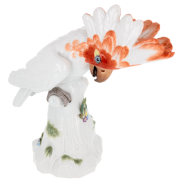 Bird Cockatoo, Vintage, coloured, H 25 cm