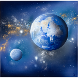 Wall painting "Our earth", lim. 50, 40 x 40 cm
