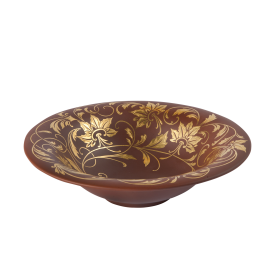 "Floral Tendril in Gilt" charger, Böttger Stoneware, Ø 20,5 cm