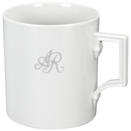Mug, Shape "Berlin", Monogram, 2 letters, platinum, V 0,25 l
