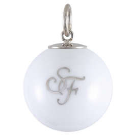 Pendant "Boule", Monogram (2 letters) in Platinum, Ø 2,1 cm