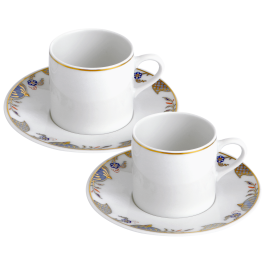 Espresso set, 4-pcs, Shape "No 41", without decoration, gold rim