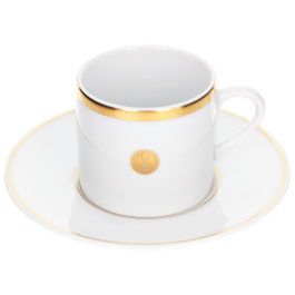Espresso cup & saucer, Swords Luxury Gold, swords medallion, gold rim, V 0,05 l