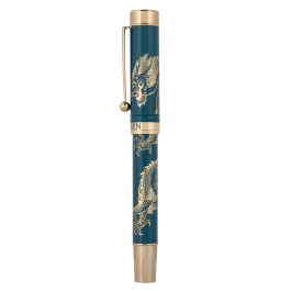 Petrol Color Rollerball Pen Gold DRAGON in Box