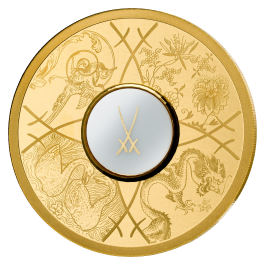 Medal "315 Years of MEISSEN" (1oz Ag, gold plated)