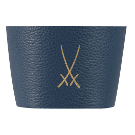 Cuff for coffee to go mug large, Trademark in gold, grey-blue (8059)