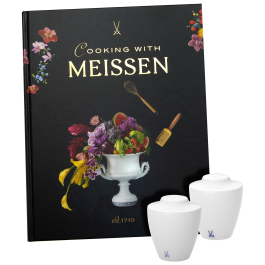 Cookbook set, 3-pcs, Cookbook, "Cooking with MEISSEN", Salt- & Pepper shaker, MEISSEN® Cosmopolitan