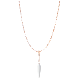 Necklace Bloom Collection, 925 silver rose plated, composed of necklace, length 63 cm and a pendant of a flower bud in porcelain