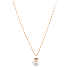 Necklace Pearl Collection Pure White short, 750 rose gold, composed of necklace, length 45 cm, variable eylet at 42 cm, and pendan