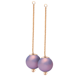 Add on to ear studs Pearl Collection Lilac, 750 rose gold, 2 porcelain pearls 12mm each