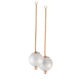 Ear studs add on, Pearl Collection Pure White, rose gold
