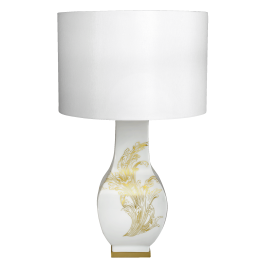 Table lamp,"MEISSEN Ornaments-Mystic Maison",shade white,Satin-finished brass lamp fitt,E27,2.50m cotton cord,Type C plug,H 46,5cm