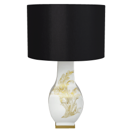 Table lamp,"MEISSEN Ornaments-Mystic Maison",shade black,Satin-finished brass lamp fitt,E27,2.50m cotton cord,Type C plug,H 46,5cm