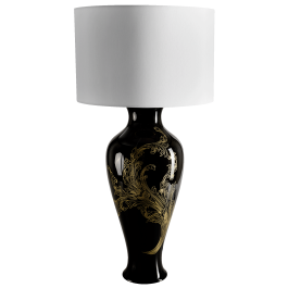 Lamp,"MEISSEN Ornaments-Mystic Maison",base black, shade w,Satin-finished brass lamp fitt,E27,2.50m cotton cord,Type C plug, H67cm
