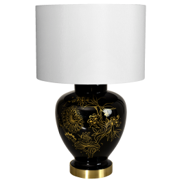 Table lamp,"MEISSEN Ornaments-The Original",base b, shade w,Satin-finished brass lamp fitt,E27,2.50m cotton cord,Type C plug,H45cm
