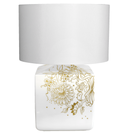 Table lamp,"MEISSEN Ornaments-The Original",shade white,Satin-finished brass lamp fitt,E27,2.50m cotton cord,Type C plug,H 47,5cm