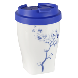 Coffee to go mug small with plastic lid, Shape "Nova", "Blue Orchid", V 0,35 l