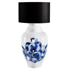 Lamp, "Endless Ribbon", shade black, Satin-finished brass lamp fitt, E27, 2.50 m cotton cord, Type C plug, H 72 cm