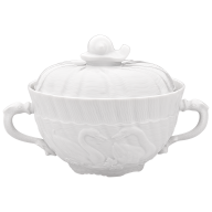 Soup cup with lid, Shape "Swan Service", white, V 0,2 l
