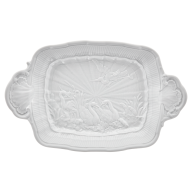 Serving dish, medium, Shape "Swan Service", white, L 33,5 cm