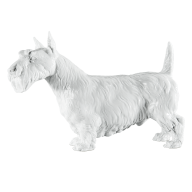 Dog Scottie, white, H 13 cm