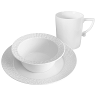 Breakfast set, 3-pcs, Shape "No 41, Royal Blossom", white