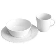 Breakfast set, 3-pcs, Shape "Vitruv Graphic", white