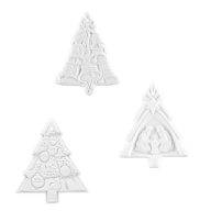 Christmas ornament set, 3-pcs, Medals white