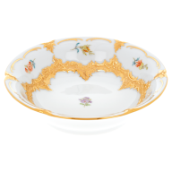 Bowl, Shape "B-Form", Strewn flowers, gold (bronze coloured), light, L cm