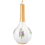 Bottle with "Small bouquets of flowers" in purple and green, H 26 cm