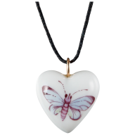 Pendant "Heart size L", Blue butterfly, 2,4 x 2,1 cm