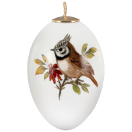 Easter egg, Vintage Birdpainting, Crested tit, H 5 cm