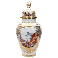 Vase with lid "Early landscape painting", H 64 cm