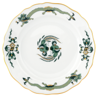 Starter- and Dessert Plate, large, Shape "New Cutout", Court dragon, green, Ø 22 cm