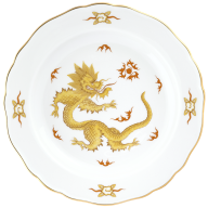 Bread- and Butter Plate, Shape "New Cutout", Ming dragon, yellow, Ø 18 cm