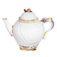 Teapot, Shape "Swan Service", Oriental strewn flowers, gold rim (Swan service), V 0,65 l