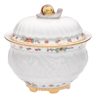 Sugar Bowl, Shape "Swan Service", Oriental strewn flowers, gold rim (Swan service), Ø 10,5 cm