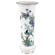 Vase, Oriental painting, magpie, gold rim, H 38,5 cm