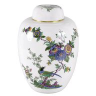 Vase, Oriental painting, magpie, gold rim, H 33 cm