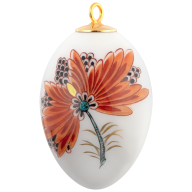 Easter egg, Red blossom, gold, H 5 cm