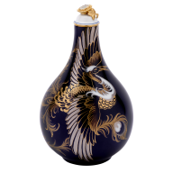Bottle "Fantastical bird on cobalt blue", Lim. 50, H 20 cm
