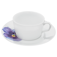 Coffee cup & saucer, Shape "MEISSEN® Cosmopolitan", "Giant Bloom", Pansy, V 0,25 l