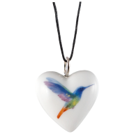 Pendant heart big, white gold, Kolibri, 2,4 x 2 cm